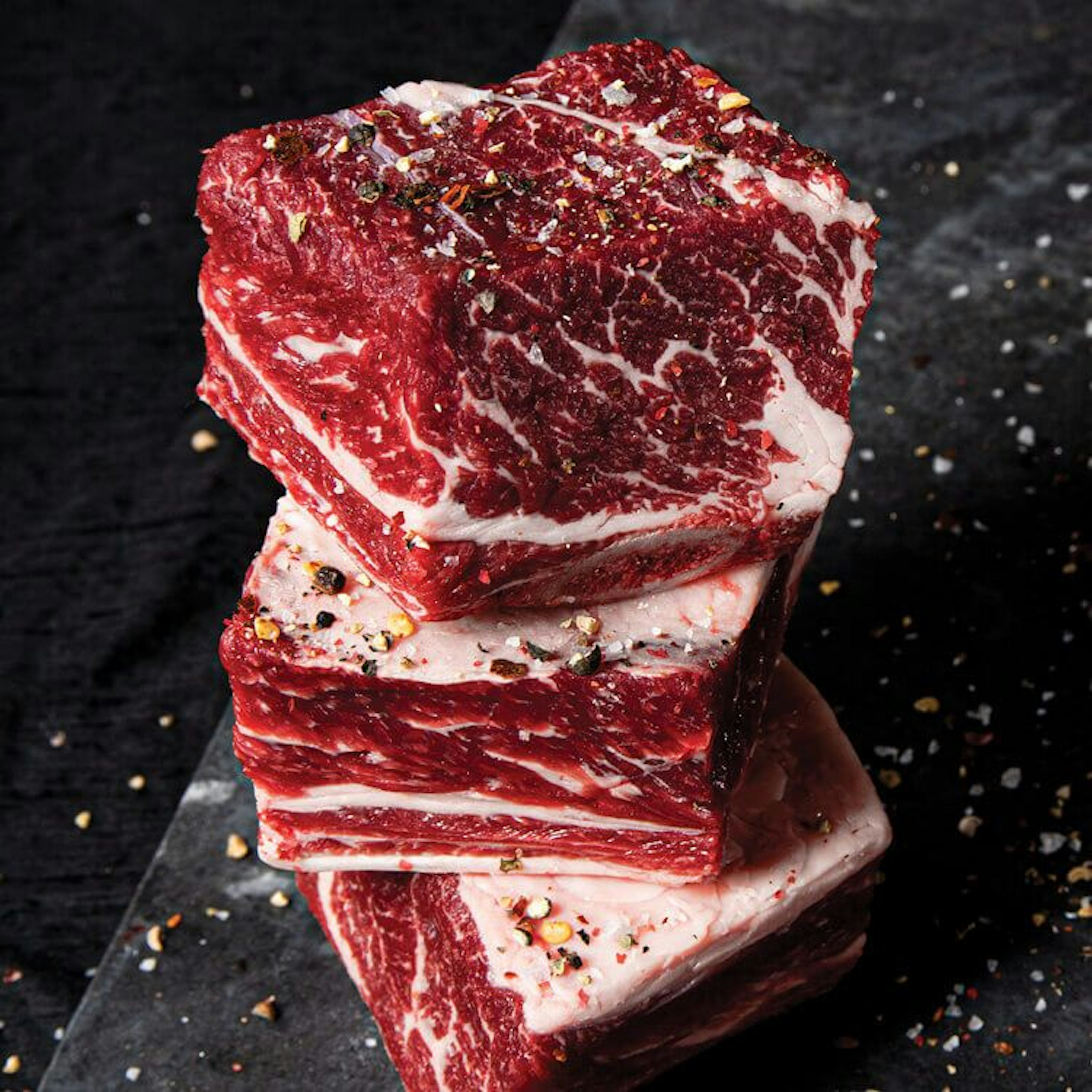 Raw Short Rib Stack