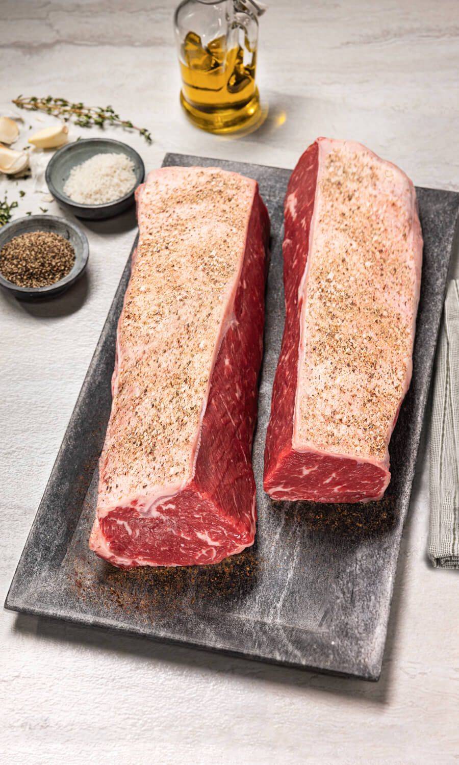 Raw Choice Loin Striploin Split Roast